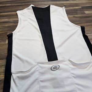 Performance Cycling Jersey Full Zip Sleeveless Size Large White